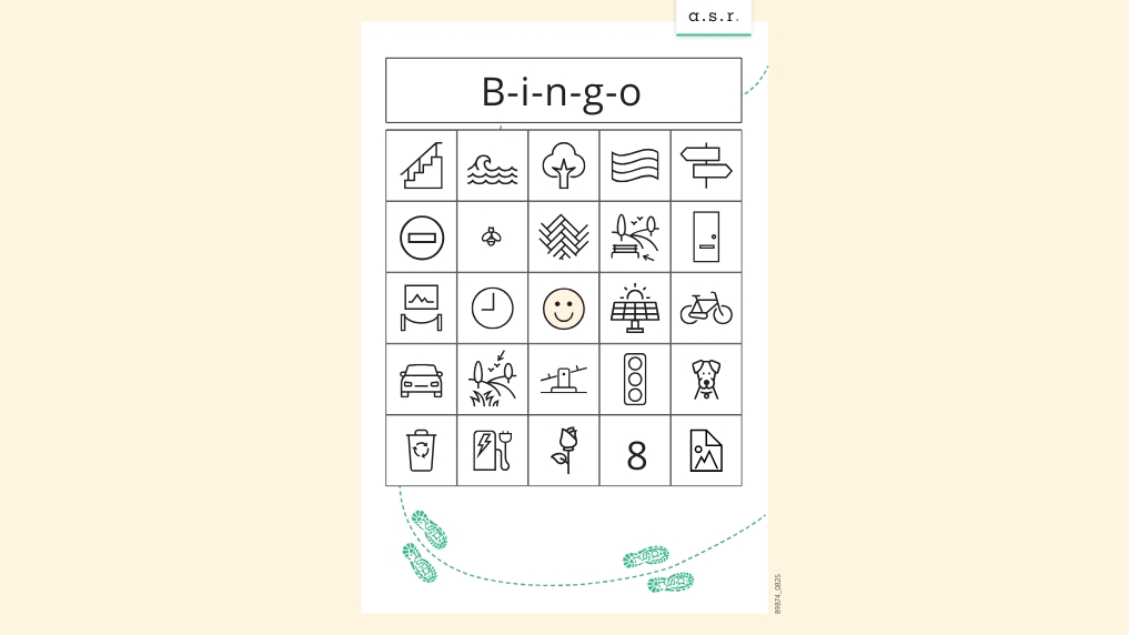 Wandelbingo voor volwassenen met iconen