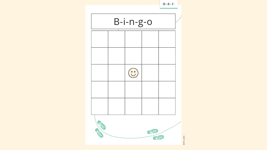 Wandelbingo lege bingo kaart