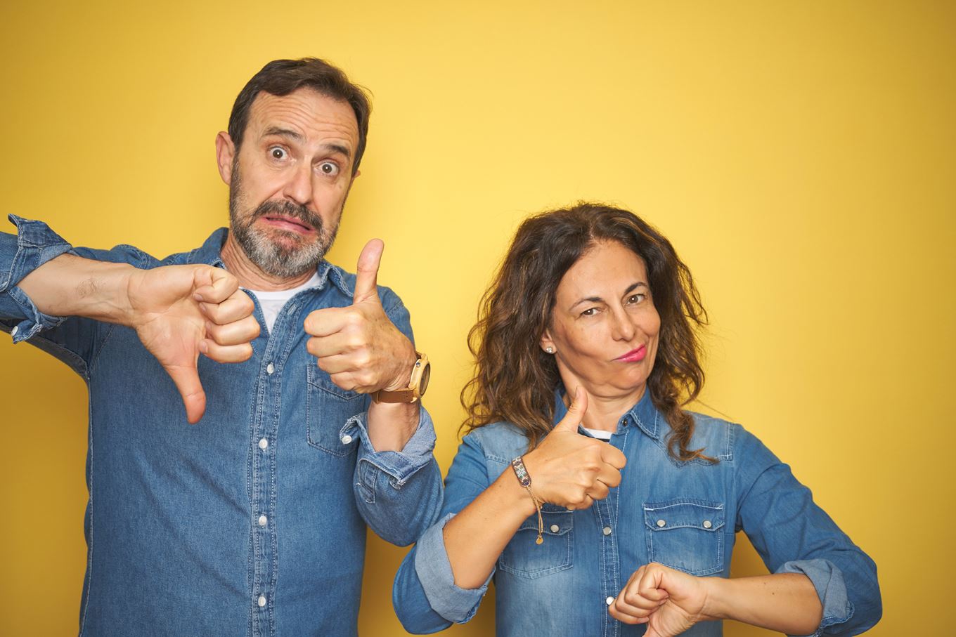 stel duimen omhoog en omlaag